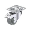 3-1/8 Inch Heavy Duty Swivel Caster with Nylon 6 Wheel and Stop-Fix Brake