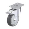 4 Inch Light Duty Swivel Caster with Blickle Thermoplastic Polyurethane Wheel and Stop-Fix Brake