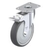 5 Inch Light Duty Swivel Caster with Blickle Thermoplastic Polyurethane Wheel and Stop-Fix Brake