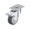 3-1/8 Inch Light Duty Swivel Caster with Blickle Thermoplastic Polyurethane Wheel and Stop-Fix Brake