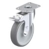 5 Inch Light Duty Swivel Caster with Blickle Thermoplastic Rubber Wheel with Polypropylene Core and Stop-Fix Brake