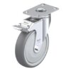 5 Inch Light Duty Swivel Caster with Blickle Thermoplastic Rubber Wheel with Double Ball Bearing and Stop-Fix Brake