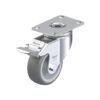 3-1/8 Inch Light Duty Swivel Caster with Blickle Thermoplastic Rubber Wheel with Polypropylene Core and Stop-Fix Brake