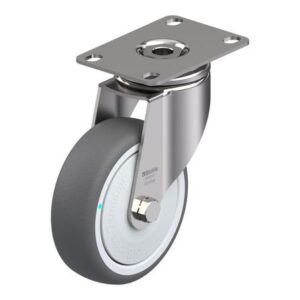 4 Inch Stainless Steel Light Duty Swivel Caster with Blickle Thermoplastic Polyurethane Wheel