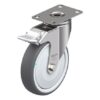 5 Inch Stainless Steel Light Duty Swivel Caster with Blickle Thermoplastic Polyurethane Wheel and Stop-Fix Brake