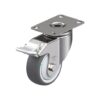 3-1/8 Inch Stainless Steel Light Duty Swivel Caster with Blickle Thermoplastic Polyurethane Wheel and Stop-Fix Brake