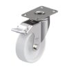 4 Inch Stainless Steel Light Duty Swivel Caster with Nylon 6 Wheel and Stop-Fix Brake
