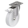 5 Inch Stainless Steel Light Duty Swivel Caster with Nylon 6 Wheel and Stop-Fix Brake