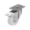 3-1/8 Inch Stainless Steel Light Duty Swivel Caster with Nylon 6 Wheel and Stop-Fix Brake