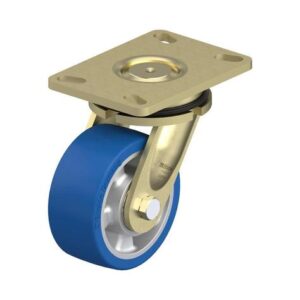5 Inch Welded Steel Swivel Caster with Blickle Besthane Soft Polyurethane Wheel