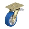 6 Inch Welded Steel Swivel Caster with Blickle Besthane Soft Polyurethane Wheel and Stop-Top Brake