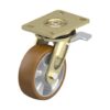 6 Inch Chemical Resistant Swivel Caster with Blickle Besthane Polyurethane Wheel and Stop-Top Brake