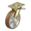 8 Inch Chemical Resistant Swivel Caster with Blickle Besthane Polyurethane Wheel and Stop-Top Brake