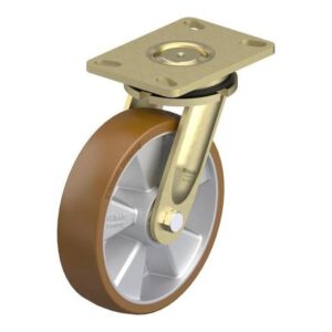 8 Inch Chemical Resistant Swivel Caster with Blickle Besthane Polyurethane Wheel