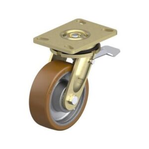 6 Inch Welded Steel Swivel Caster with Blickle Besthane Polyurethane Wheel and Stop-Top Brake
