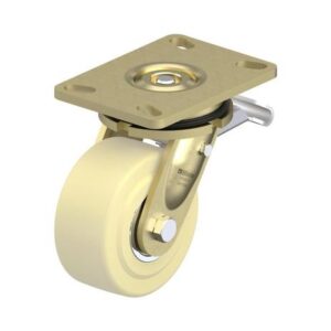 5 Inch Welded Steel Swivel Caster with Cast Nylon Wheel and Stop-Top Brake