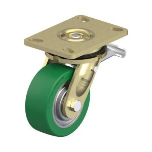5 Inch Welded Steel Swivel Caster with Blickle Softhane Wheel and Stop-Top Brake