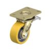 5 Inch Welded Steel Swivel Caster with Blickle Extrathane Wheel and Stop-Top Brake