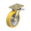 8 Inch Welded Steel Swivel Caster with Blickle Extrathane Wheel and Stop-Top Brake
