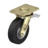 6-5/16 Inch Welded Steel Swivel Caster with Blickle EasyRoll Rubber Wheel and Stop-Top Brake