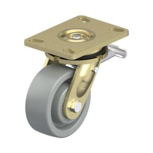 5 Inch Welded Steel Swivel Caster with Nylon 6 Wheel and Stop-Top Brake