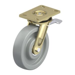 8 Inch Welded Steel Swivel Caster with Nylon 6 Wheel and Stop-Top Brake