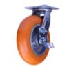 8 Inch Industrial Swivel Caster with Polyurethane Wheel and Top Lock Brake