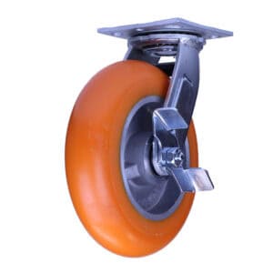8 Inch Industrial Swivel Caster with Polyurethane Wheel and Top Lock Brake