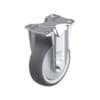 4 Inch Rigid Caster with Blickle Thermoplastic Polyurethane Wheel with Synthetic Tread Guard and Nylon 6 Core