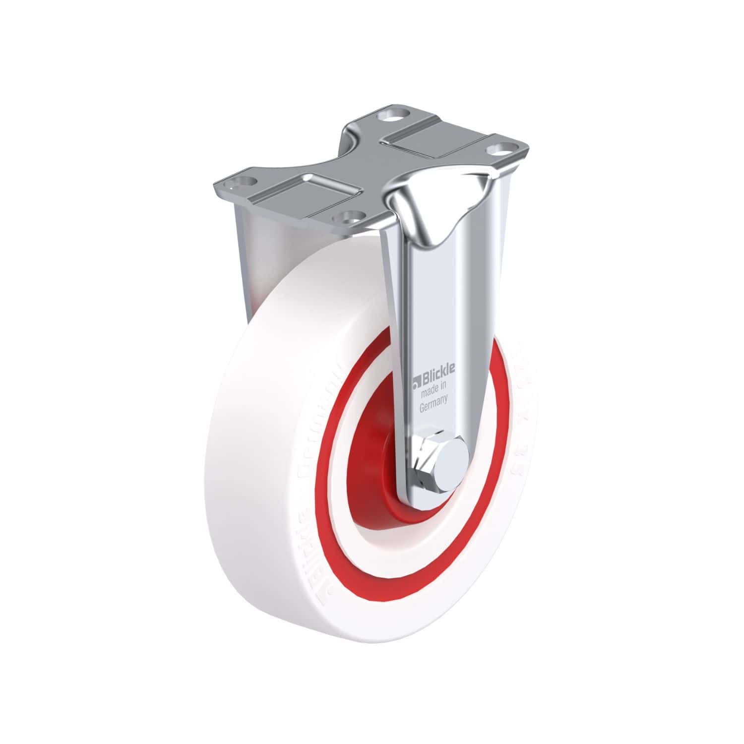 B-POW 125KF-12 Rigid Caster with Nylon Wheel