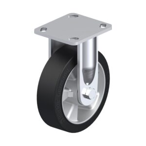 6-5/16 Inch Industrial Rigid Caster with Blickle EasyRoll Rubber Wheel