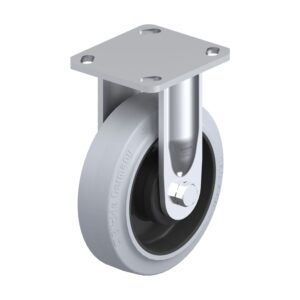 6-5/16 Inch Industrial Rigid Caster with Blickle EasyRoll Rubber Wheel