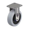 6-5/16 Inch Stainless Steel Rigid Caster with Blickle EasyRoll Rubber Wheel