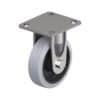 5 Inch Stainless Steel Rigid Caster with Blickle EasyRoll Rubber Wheel