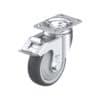 4 Inch Swivel Caster with Blickle Thermoplastic Polyurethane Wheel with Nylon Core and Stop-Fix Brake