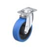 5 Inch Chemical Resistant Swivel Caster with Blickle EasyRoll Rubber Wheel and Synthetic Thread Guard