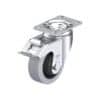 3-1/2 Inch Chemical Resistant Swivel Caster with Blickle EasyRoll Rubber Wheel and Stop-Fix Brake