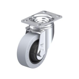 3-1/2 Inch Chemical Resistant Swivel Caster with Blickle EasyRoll Rubber Wheel