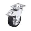 6 Inch Swivel Caster with Blickle EasyRoll Rubber Wheel with Aluminum Core and Stop-Fix Brake