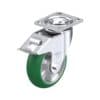 6 Inch Swivel Caster with Blickle Softhane Wheel with Swivel Head Seal - Stop-Fix Brake and Extra Crowned Running Tread