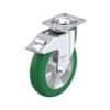 8 Inch Swivel Caster with Blickle Softhane Wheel with Swivel Head Seal - Stop-Fix Brake and Extra Crowned Running Tread