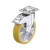 8 Inch Swivel Caster with Blickle Extrathane Wheel with Swivel Head Seal and Stop-Fix Brake