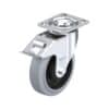 6-5/16 Inch Swivel Caster with Blickle EasyRoll Rubber Wheel with Nylon Core and Stop-Fix Brake