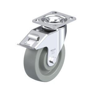 6-5/16 Inch Heavy Duty Swivel Caster with Nylon 6 Wheel with Swivel Head Seal and Stop-Fix Brake