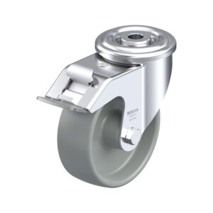 4 Inch Swivel Caster with Blickle Nylon 6 Wheel and Stop-Fix Brake