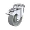 4 Inch Swivel Caster with Blickle Nylon 6 Wheel with Double Ball Bearing and Stop-Fix Brake