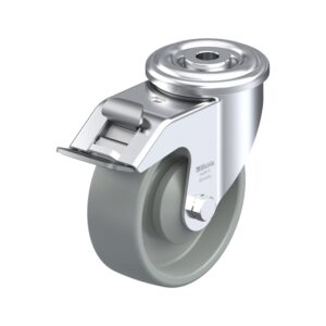 4 Inch Swivel Caster with Blickle Nylon 6 Wheel with Double Ball Bearing and Stop-Fix Brake