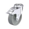 6 Inch Swivel Caster with Blickle Nylon 6 Wheel with Double Ball Bearing – Strong Central Kingpin and Stop-Fix Brake