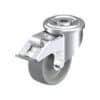 3-1/8 Inch Swivel Caster with Blickle Nylon 6 Wheel with Double Ball Bearing – Strong Central Kingpin and Stop-Fix Brake