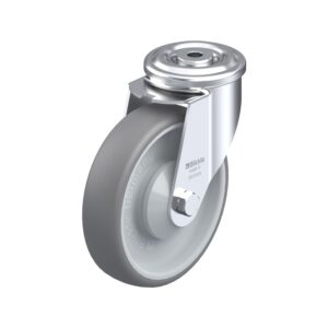 6-5/16 Inch Swivel Caster with Blickle Thermoplastic Rubber Wheel and Polypropylene Core